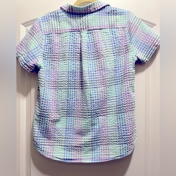 L.L. Bean Women's Vacationland Seersucker Shirt, Short-Sleeve Plaid size Small - Picture 3 of 4